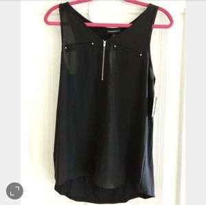 Fortune + Ivy Black Sleeveless Blouse